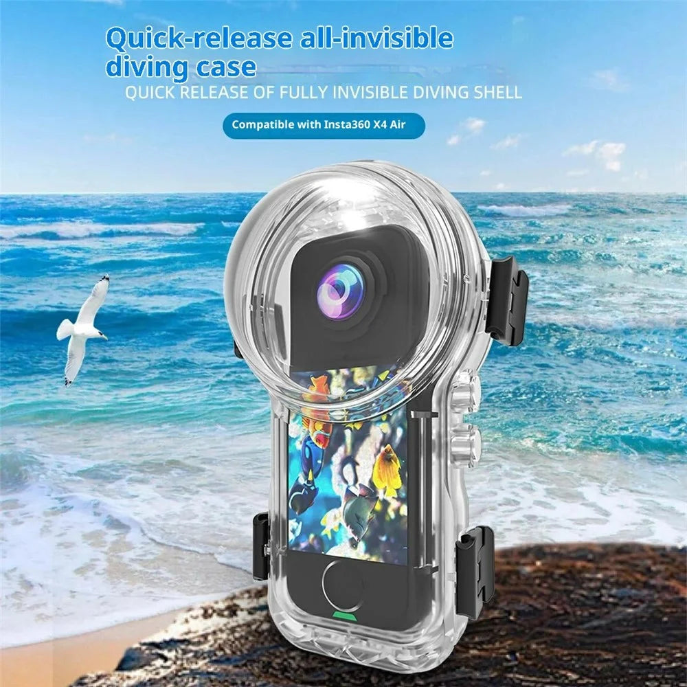 For Insta360 X4 Air Camera Invisible Diving Case 50m Waterproof Shell for Magnetic Quick Release Base - 2