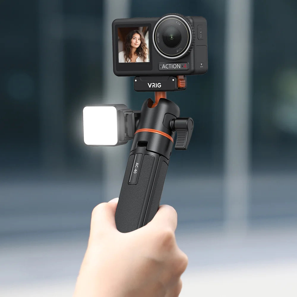 VRIG AC-40 Magnetic Quick Release Selfie Stick for DJI Osmo Action 5 Pro/4/3 Camera 4-Section Extendable Tripod - 2