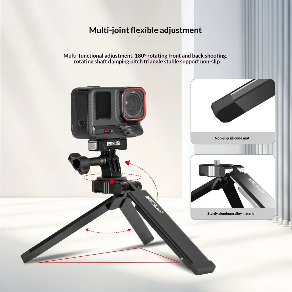 STARTRC Universal Action Camera Mount Aluminum Alloy Magnetic Folding Tripod Stand with 1/4 Screw - 3