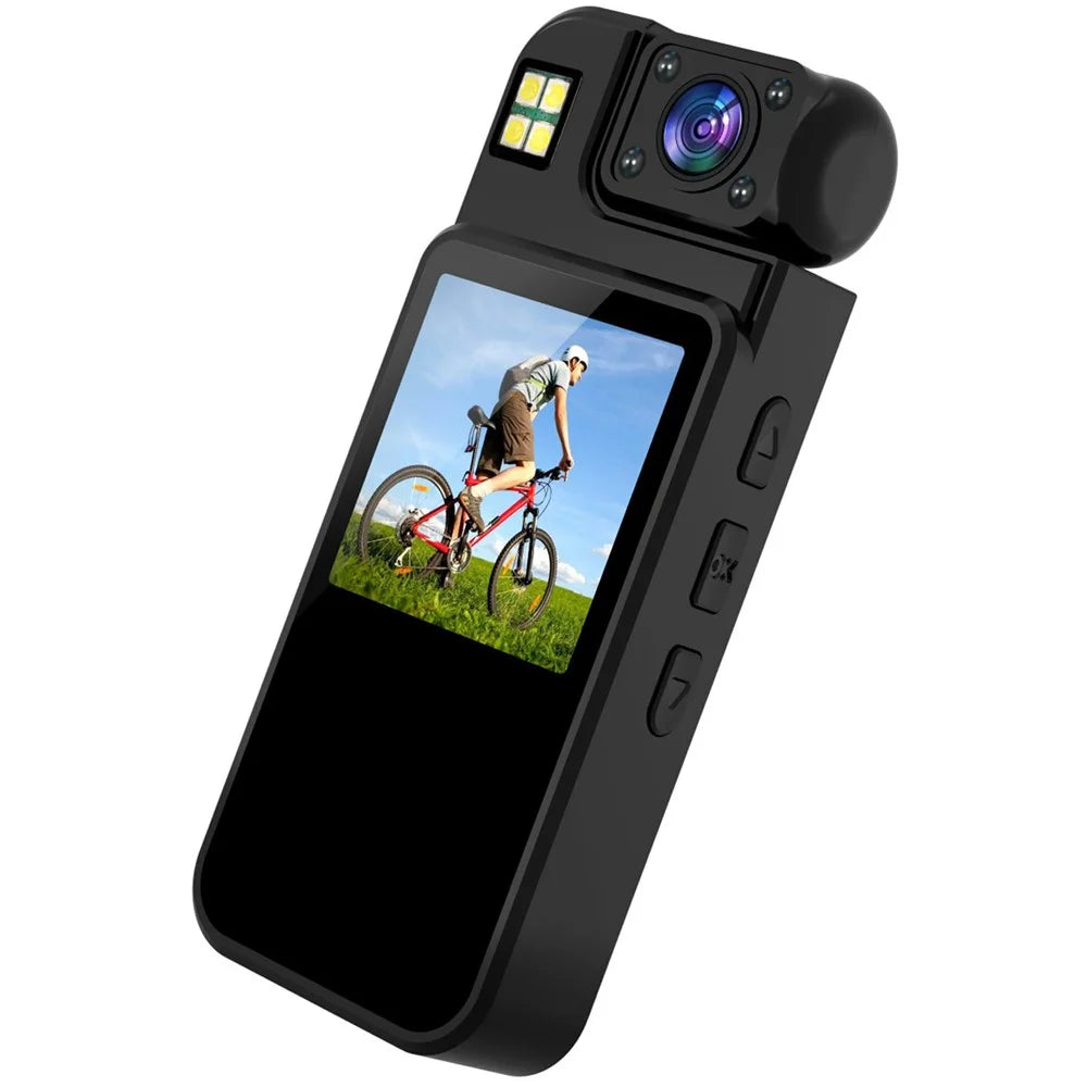 M12 Portable Body Camera with Back Clip Night Vision 4K Video Recorder for Outdoor Cycling (without TF Card) - Black - 1