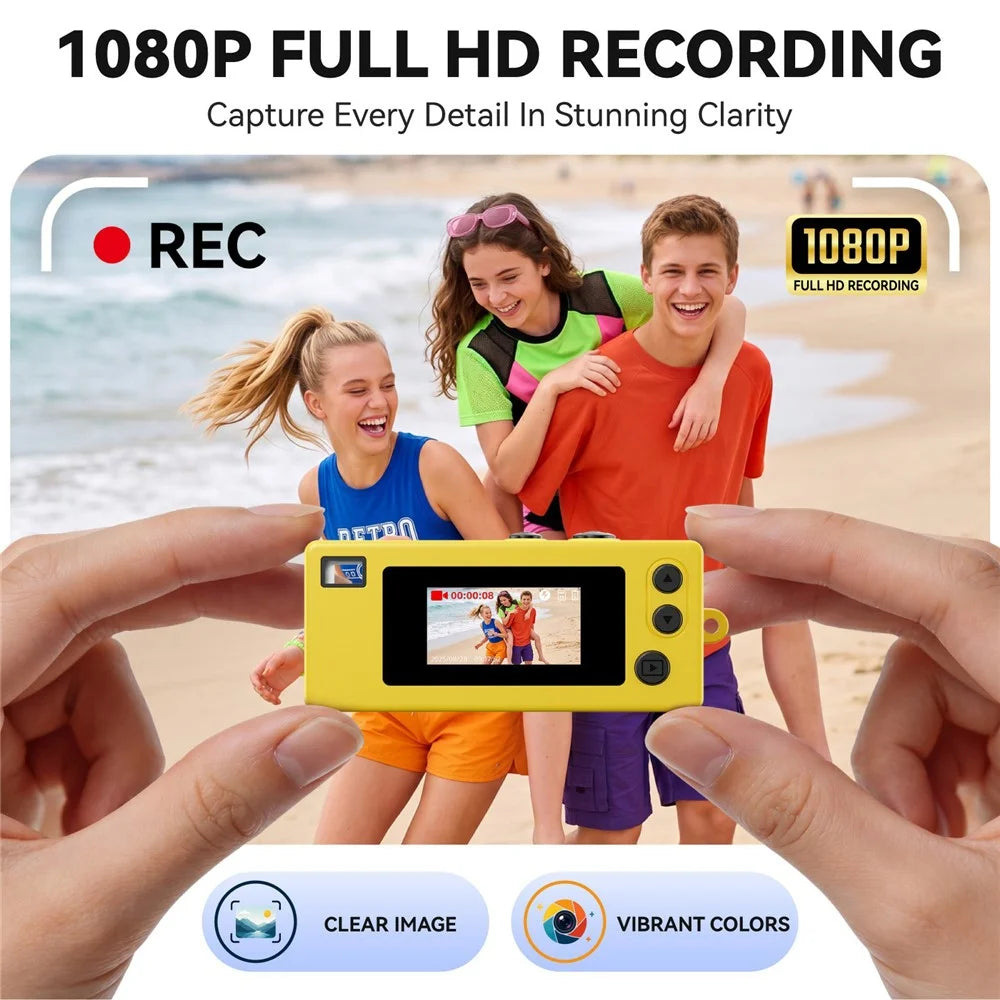 G65 Mini Thumb Camera 1080P HD Pocket Camera 21 Filters LED Flash for Students Outdoor - White - 4