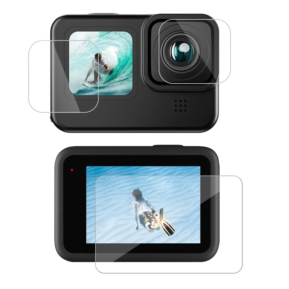 TELESIN GP-FLM-902 Anti-Scratch PET Front Display Film + PET Lens Protector + Rear Display PET Film for GoPro Hero 9 / 10 / 11 - 1