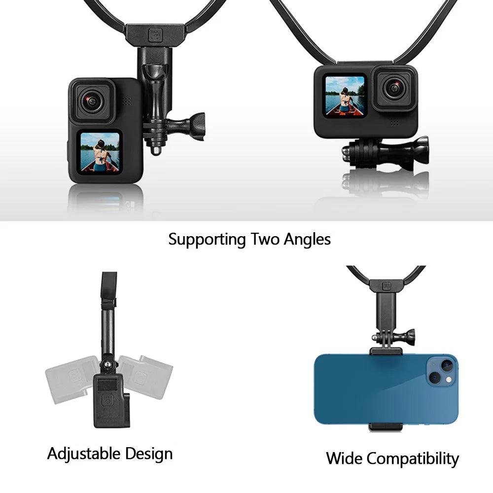 TELESIN GP-HNB-U1 Hands-free Neck Camera Holder Mount Stand Bracket for GoPro Hero 9 / 10 / 11 / 8 Action Camera Smartphone - 3