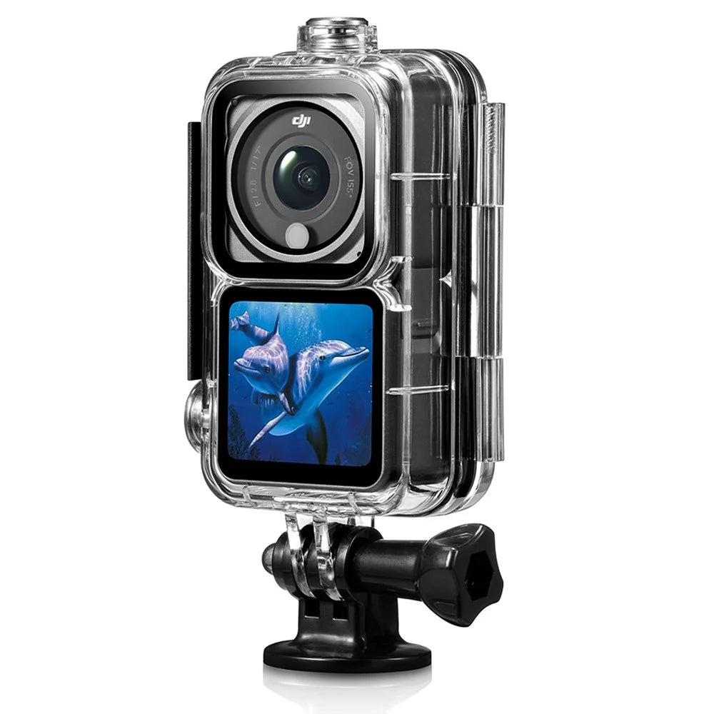 AGDY56 60m Waterproof Camera Housing Underwater Diving Shell Case with 3 Lens Filters for DJI Action 2 (3 Version Universal) - 4