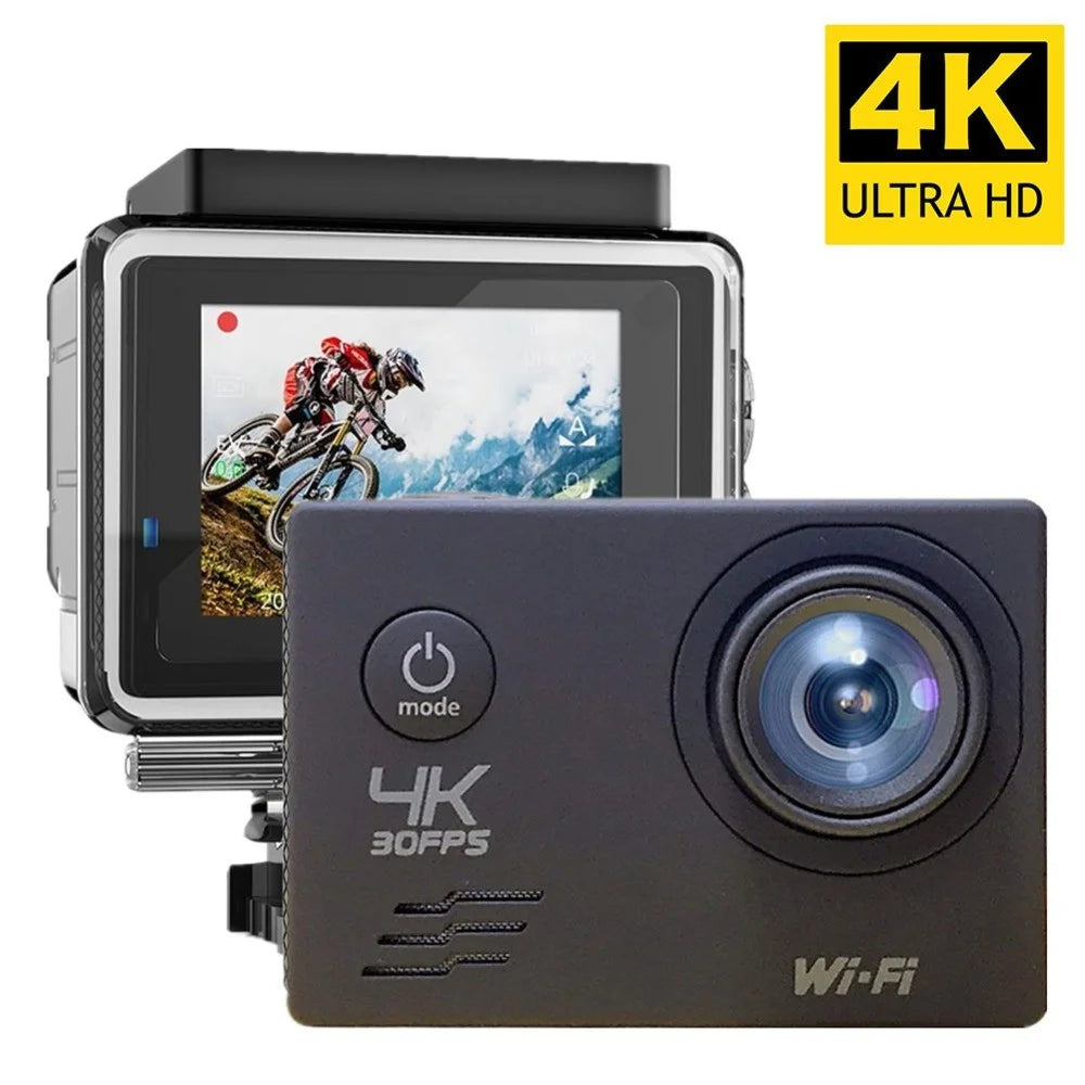 SJ4000 SD3H-2 4K 30FPS WiFi Action Camera Ultra HD Extreme Sports DV Camera with Waterproof Case - Black - 4