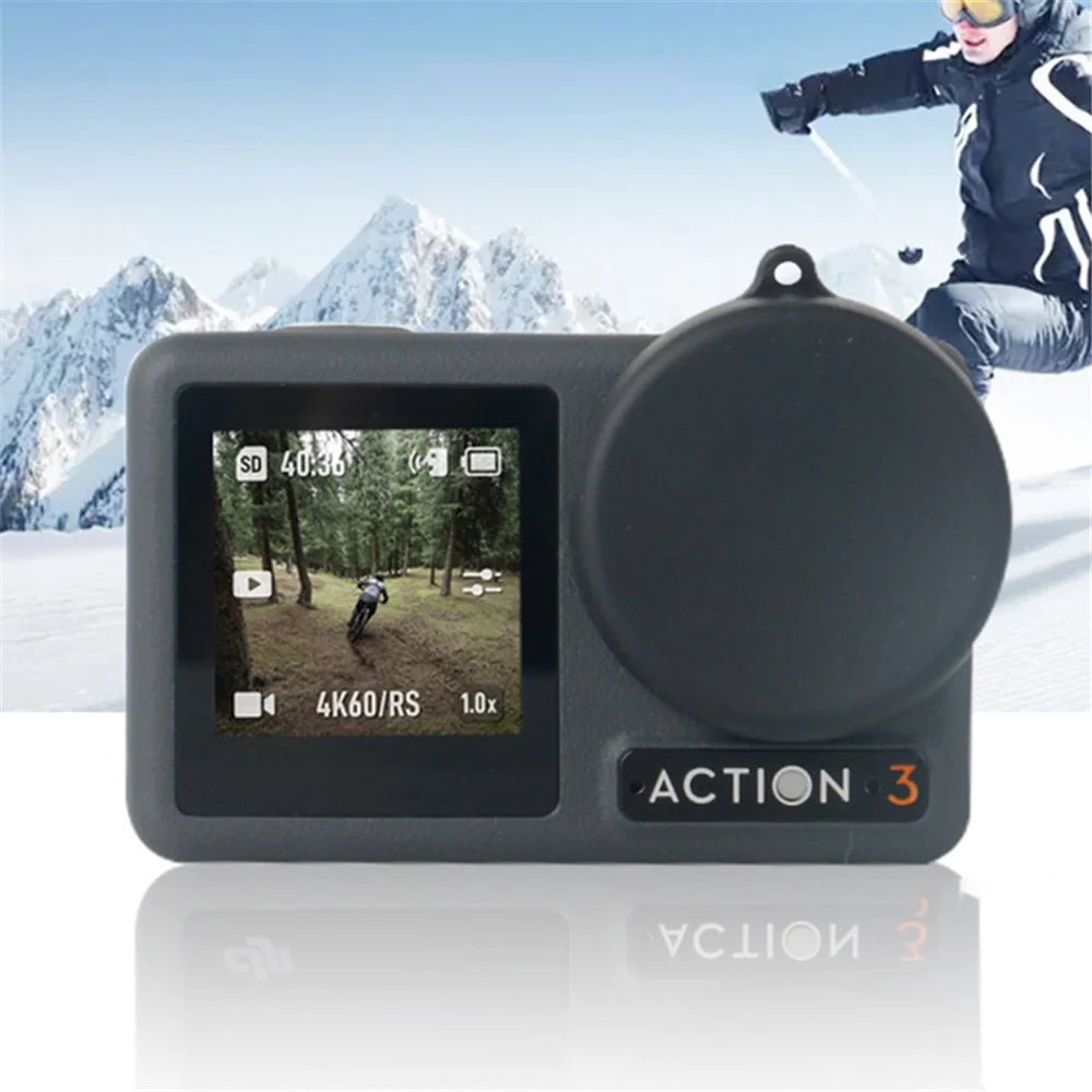 For DJI Osmo Action 3 / Action 4 Battery Storage Box Lens Cover Tempered Glass Screen Protector Set - 7