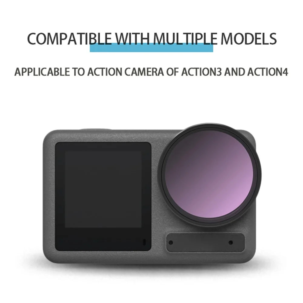 JUNESTAR JSR-1013-21 KB-6IN1 For DJI Osmo Action 4 / 3 Camera Filter CPL / ND8 / ND16 / ND32-PL / ND64-PL / Streak Blue Optical Glass Filter - 7