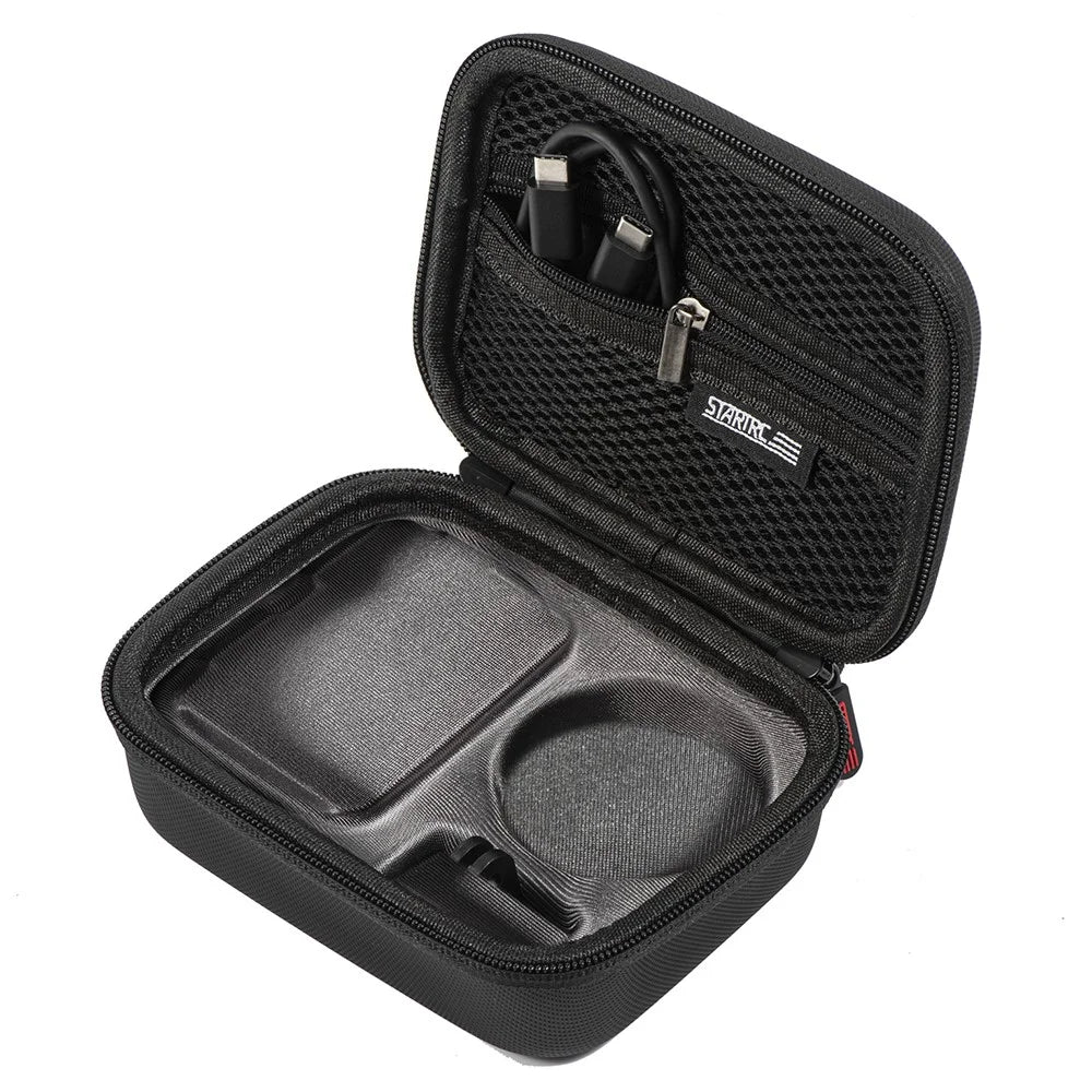 STARTRC 1126181 Storage Bag for DJI Action 4 , Hard PU Travel Box Carrying Case with Buckle+Strap - Standard Set - 6