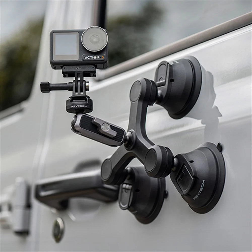 PGYTECH P-GM-224 CapLock Triple Suction Cup Bracket Mount with Ball Head for GoPro / Go3 / Action 4 / Mobile Phone - 2