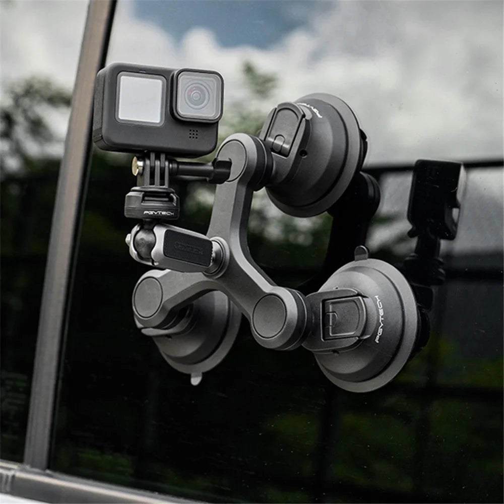 PGYTECH P-GM-224 CapLock Triple Suction Cup Bracket Mount with Ball Head for GoPro / Go3 / Action 4 / Mobile Phone - 4