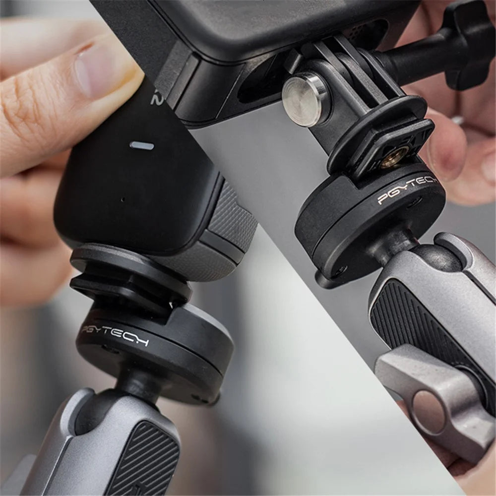 PGYTECH P-CG-145 CapLock Sports Camera Quick Release Mount Adapter Plate Set with Ball Head for GoPro / Insta360 / DJI - 3