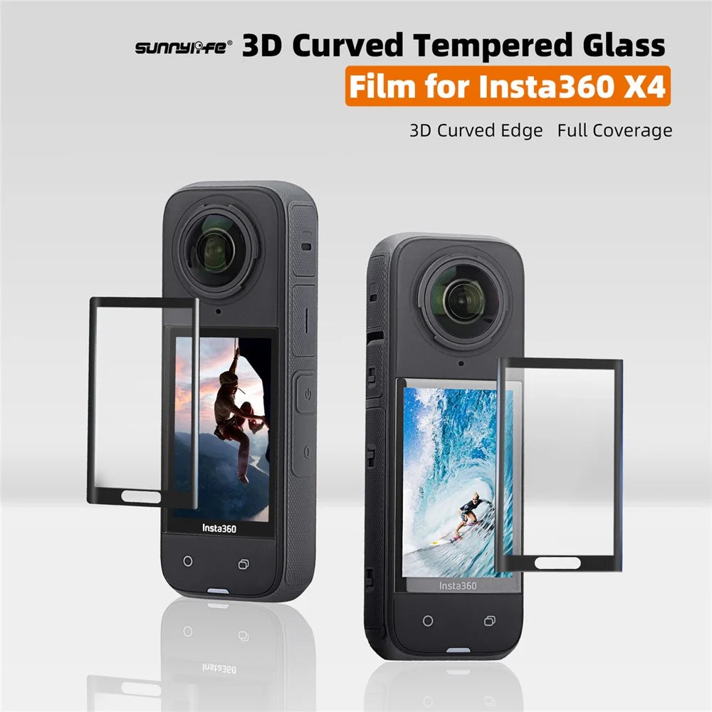 SUNNYLIFE IST-BHM799 2 Sets Curved Tempered Glass Film for Insta360 X4 Camera Screen Protector - 4