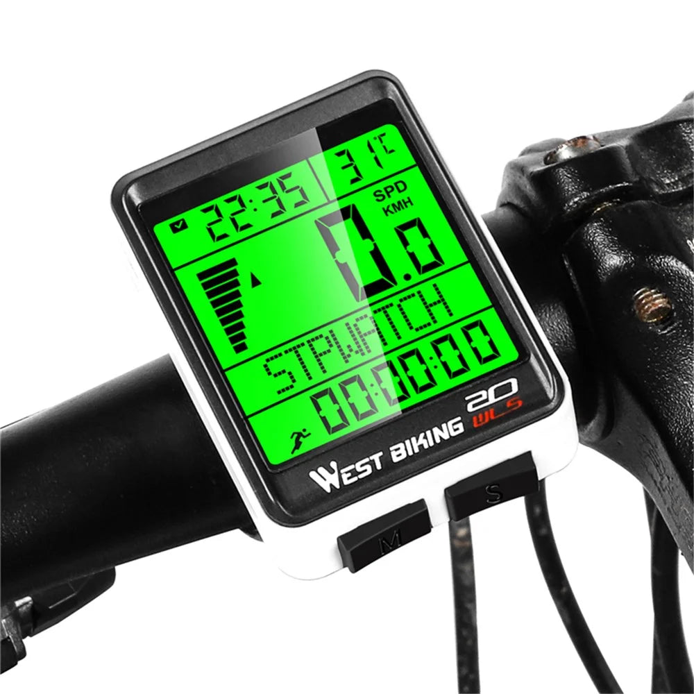 WEST BIKING 0702049 Wireless MTB Road Bike Computer Waterproof Backlight Screen Cycling Speedometer - 1