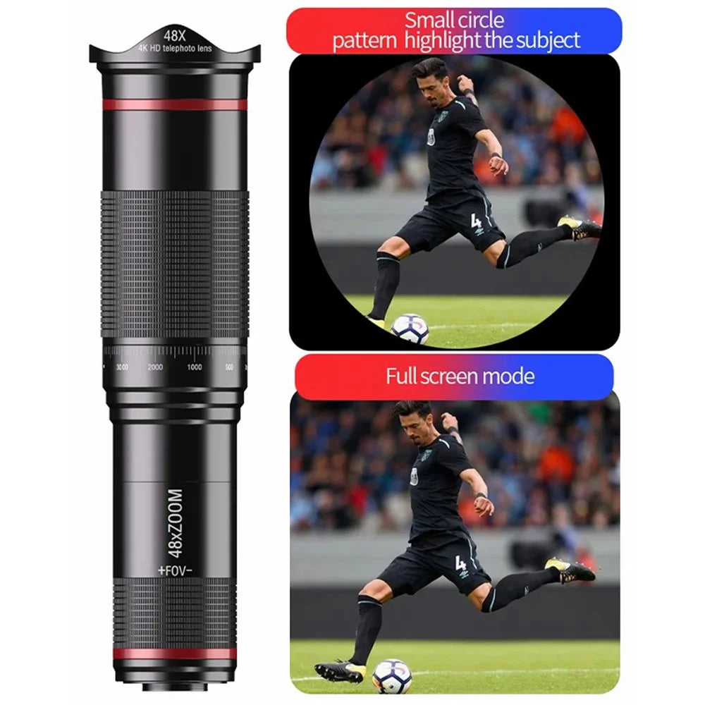 W48 Clip-On 48X Telephoto Lens Phone Camera Lens Kit Monocular - 7