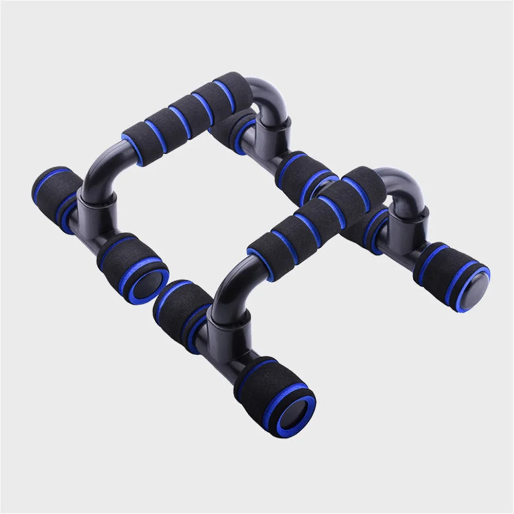 AMYUP 1 Pair H-shape Push-Up Support Stand Pectoralis Arm Muscle Push-Up Handles Trainer - Blue/Black - 2