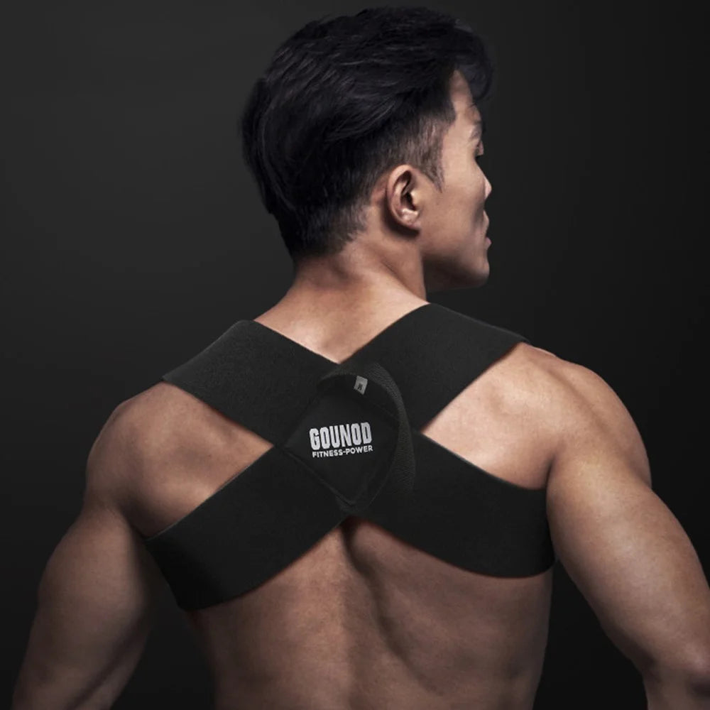 GOUNOD HB06 Bench Press Push Up Shoulder Belt Fitness Training Correction Strap Open Shoulder Auxiliary Belt - Black S / (45KG-55KG) - 4