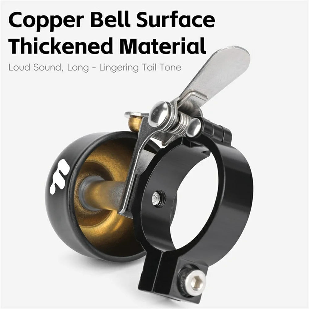 WEST BIKING YP0706060 Mountain Bike Bell Super Loud Vintage Bicycle Cycling Copper Bell - Black - 5