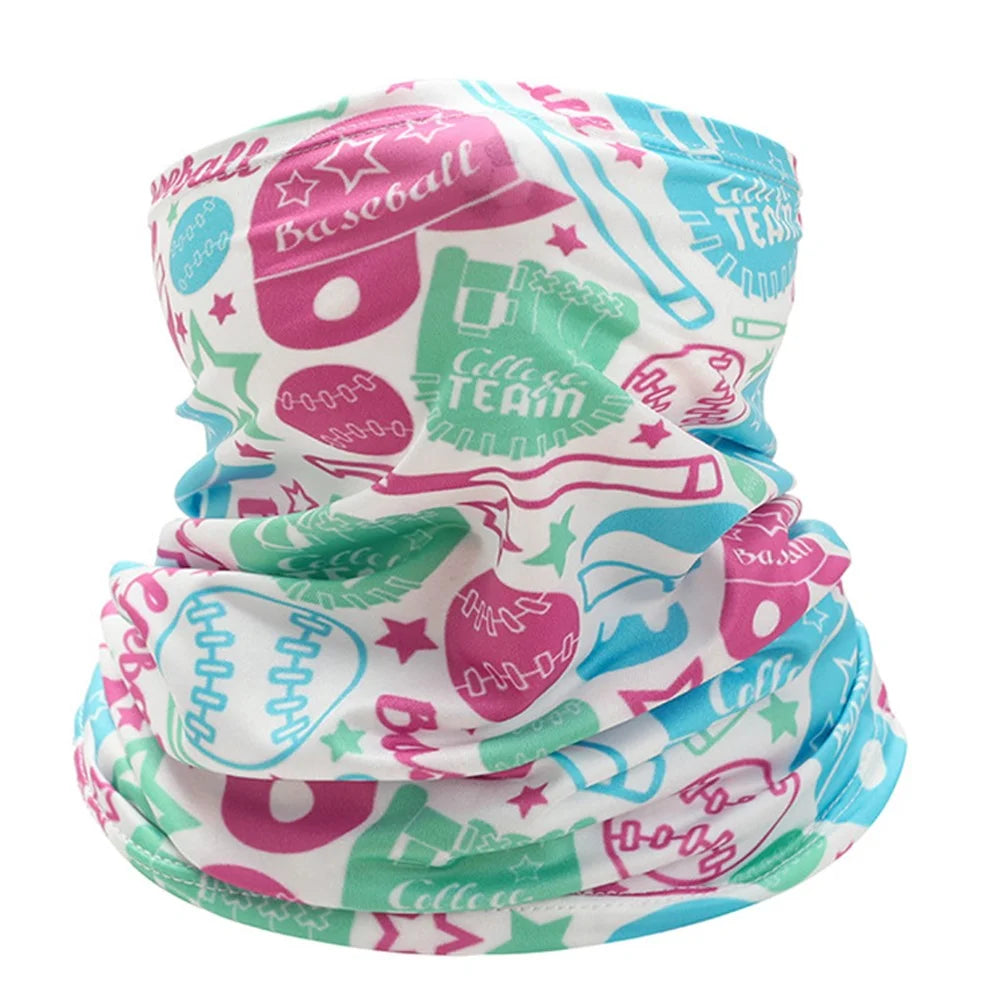 Cartoon Printed Kids Summer Outdoor Sun-proof Magic Scarf Neck Gaiter Breathable Cycling Face Cover - Style 11 - 1