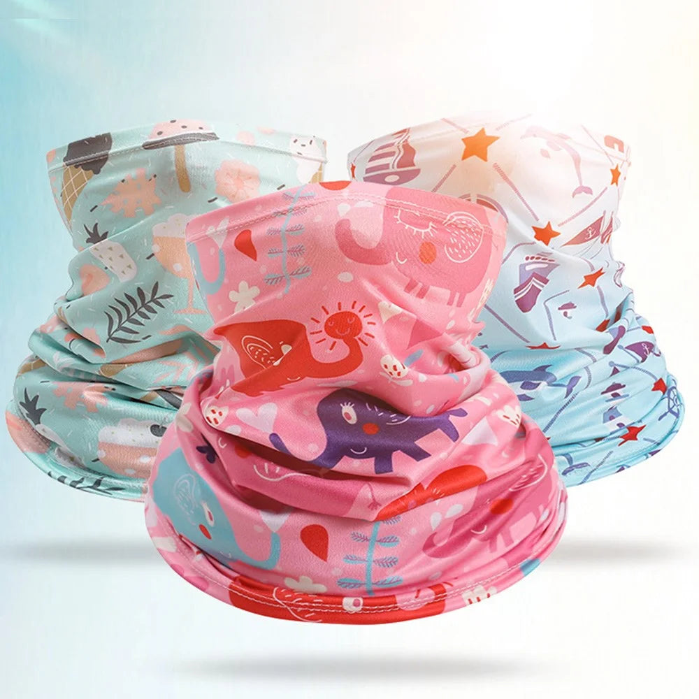 Cartoon Printed Kids Summer Outdoor Sun-proof Magic Scarf Neck Gaiter Breathable Cycling Face Cover - Style 11 - 6