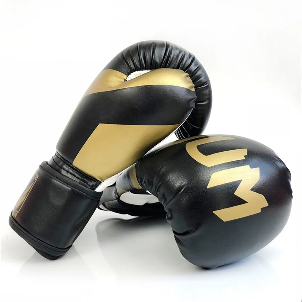 KAILUN NW-036 Karate Sanda Taekwondo Boxing Gloves Finger Hand Protection PU Mittens, 8oz - Black - 1
