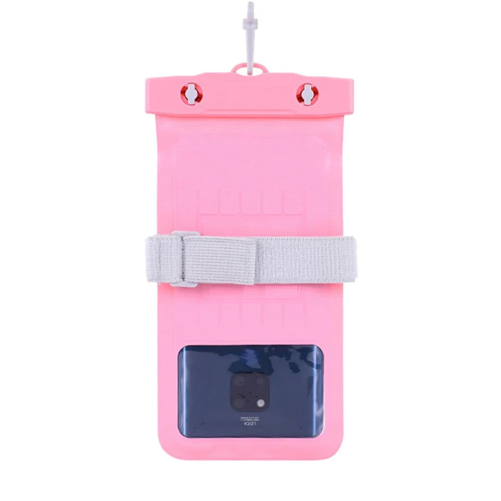 Waterproof Bag for Under 7.2-inches Cell Phone Universal Beach Pool Swimming Phone Pouch with Strap - Pink - 3