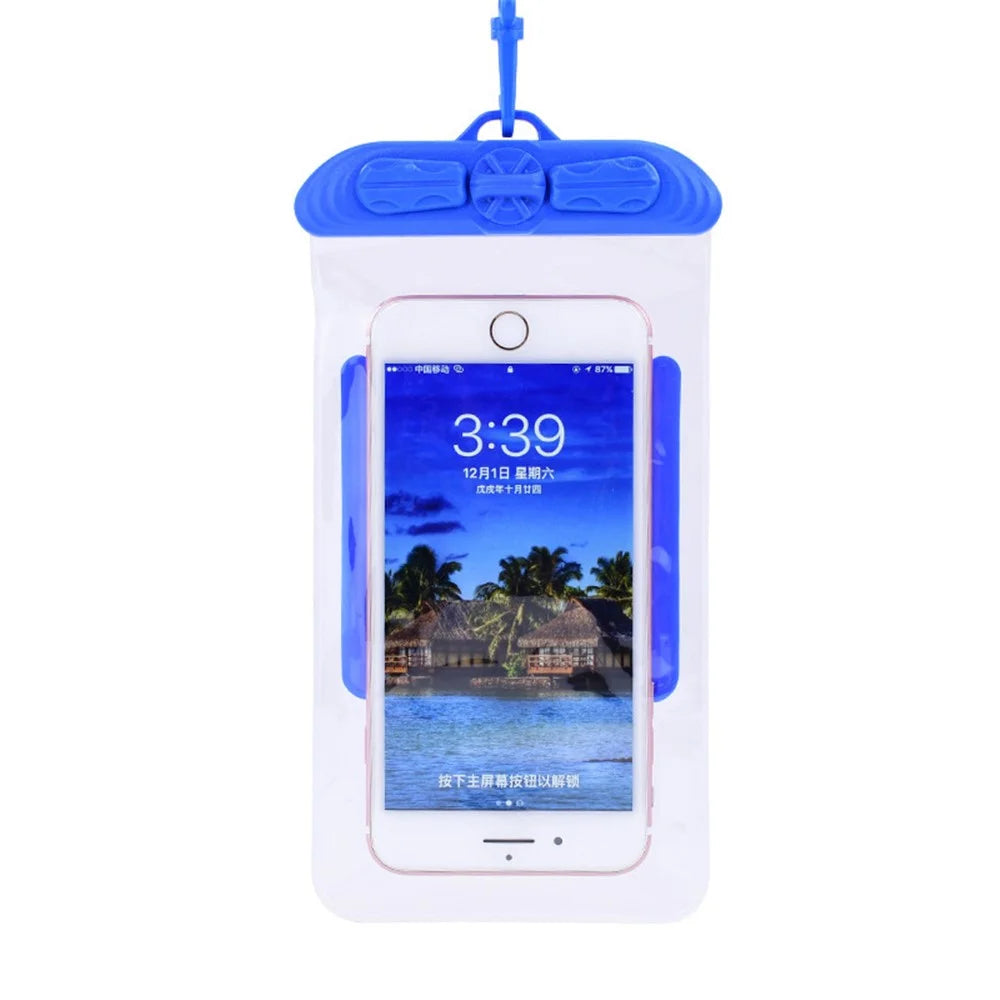 T-35C Universal Waterproof Bag for 5.2-6.4 inches Cell Phone Beach Pool Dry Bag Pouch with Lanyard for Swimming - Blue - 2