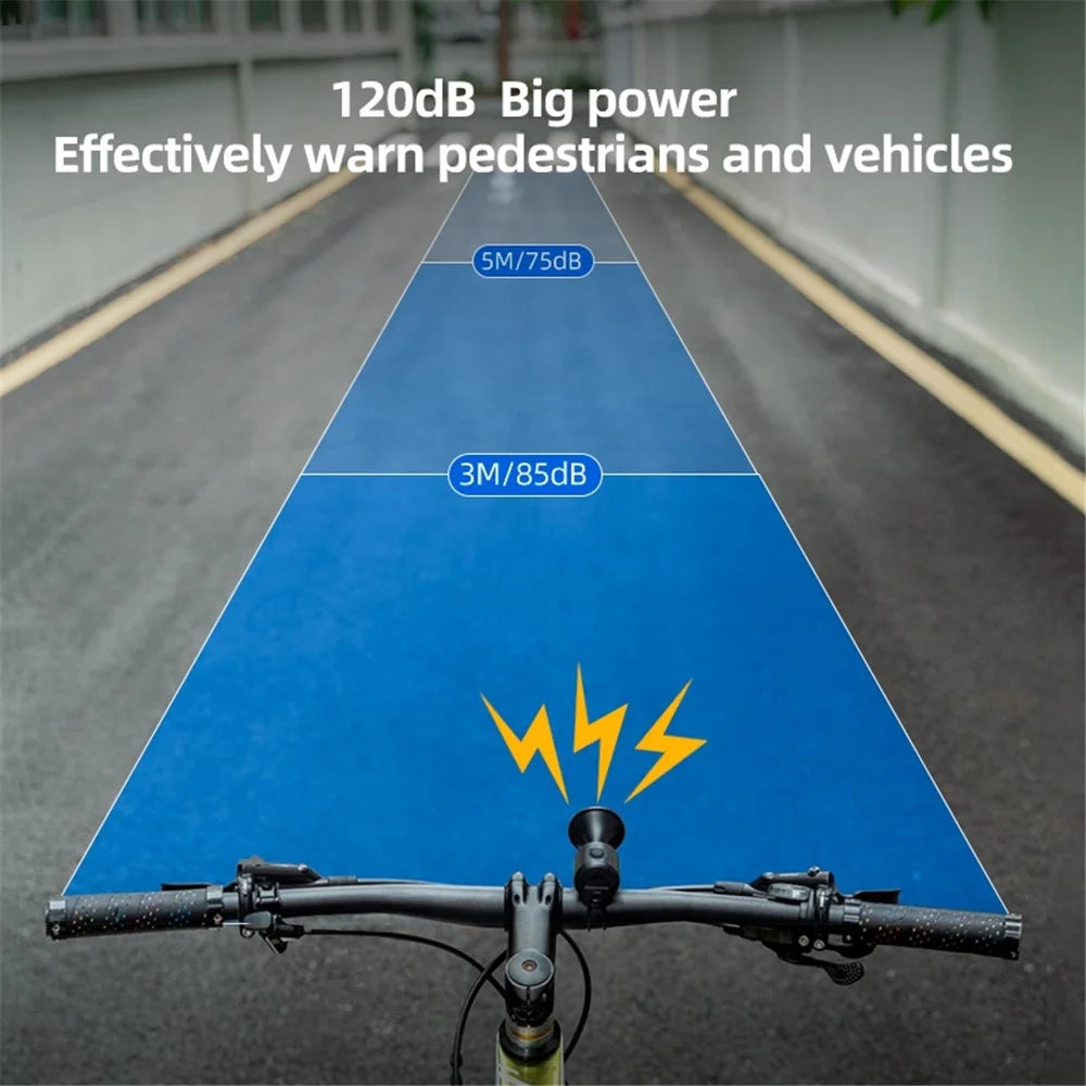 ROCKBROS EH-2 Bicycle Electronic Horn 120dB Big Power Bike Warning Safety Alarm Bell - Blue - 2