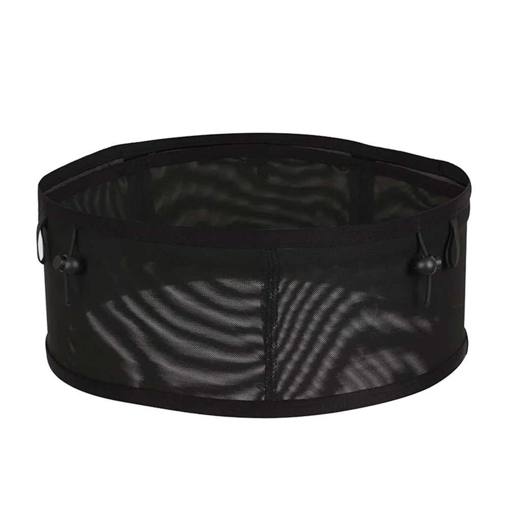 Sports Waist Bag Elastic Large Mesh Cell Phone Water Bottle Pouch for Running Cycling Climbing, Size: XL - Black - 1