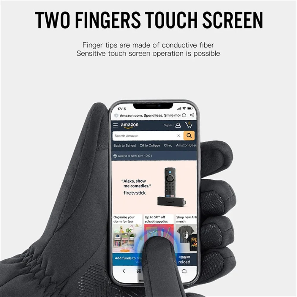 VILICO A0101 One Pair Windproof Gloves Finger Touch Screen Function Hand Protector for Cycling, Fishing - Black / S - 3