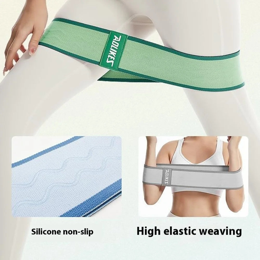 AOLIKES 3610 Resistance Band Non Slip Elastic Strap Booty Band for Yoga Training Size M / 66 x 8cm - Purple - 4