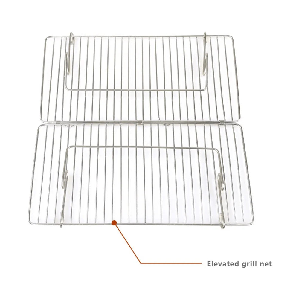 HALIN Camping Burning Stove Potable Folding Stainless Steel Backpacking BBQ Grill for Picnic (BPA-Free, No FDA Certified) - 5