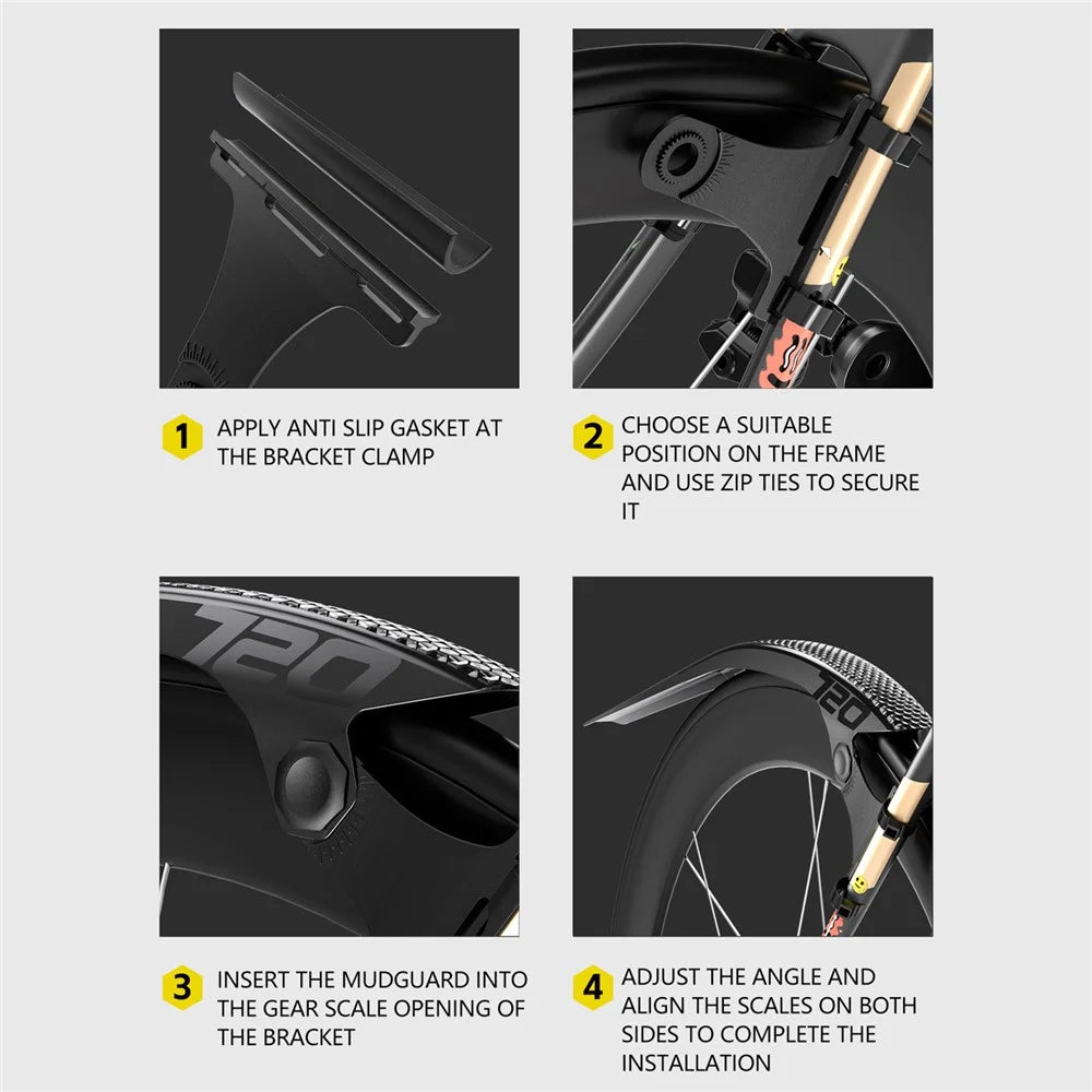 ENLEE EN720 1 Pair Mudguard for Road Bike Folding Bicycle Fender for 700Cx18-32mm Tire Width - 3