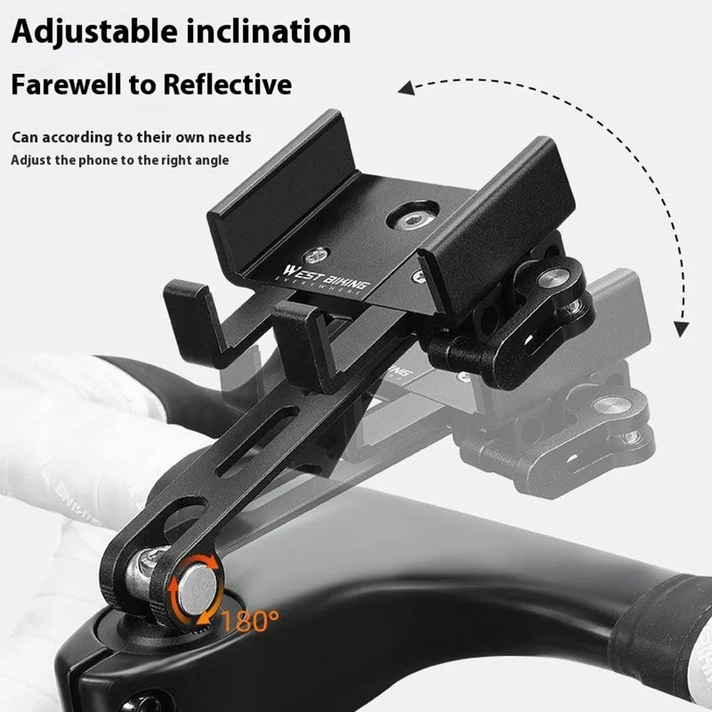 WEST BIKING YP0715080 Bike Aluminum Alloy Phone Holder Mount Cycling Bicycle GPS Bracket - 3