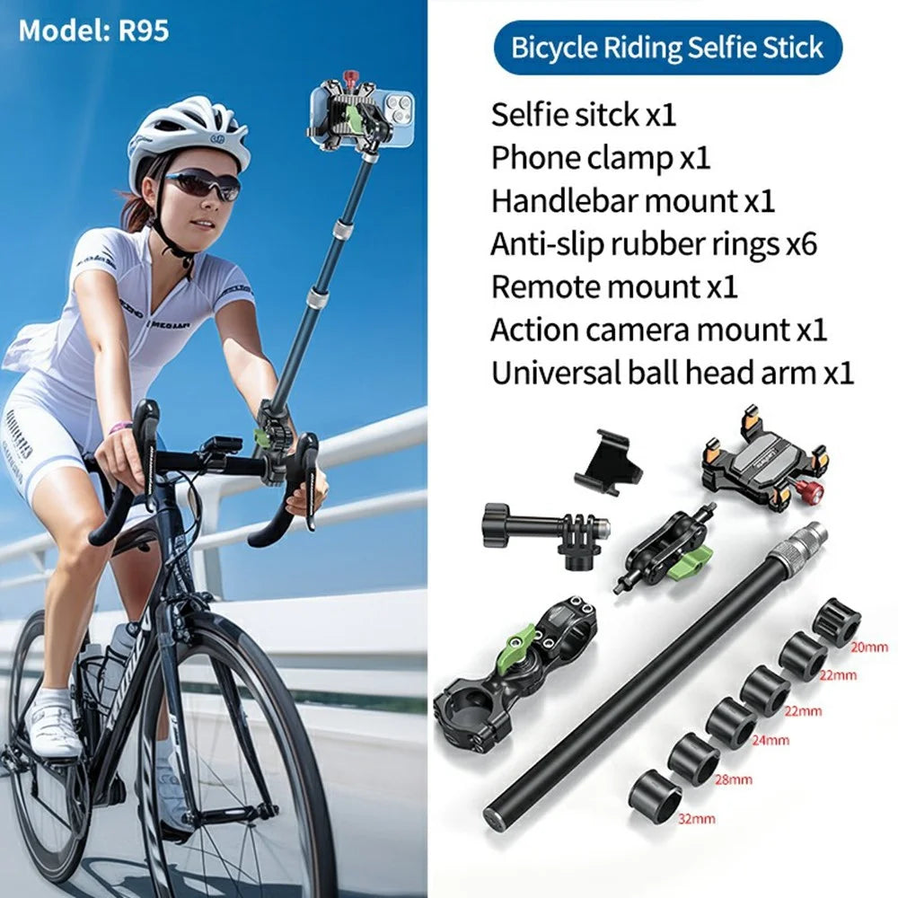LANPARTE R95 Aluminum Alloy Telescopic Selfie Stick Monopod for Smartphones Action Cameras - 7