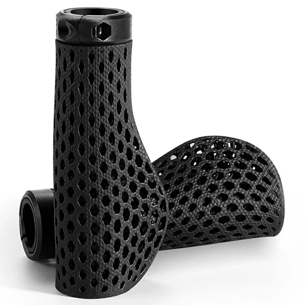 WEST BIKING YP0804085 1 Pair 3D Printed Bike Handlebar Grip Mountain Bike Anti Slip Shock Absorbing Handle Cover - 1