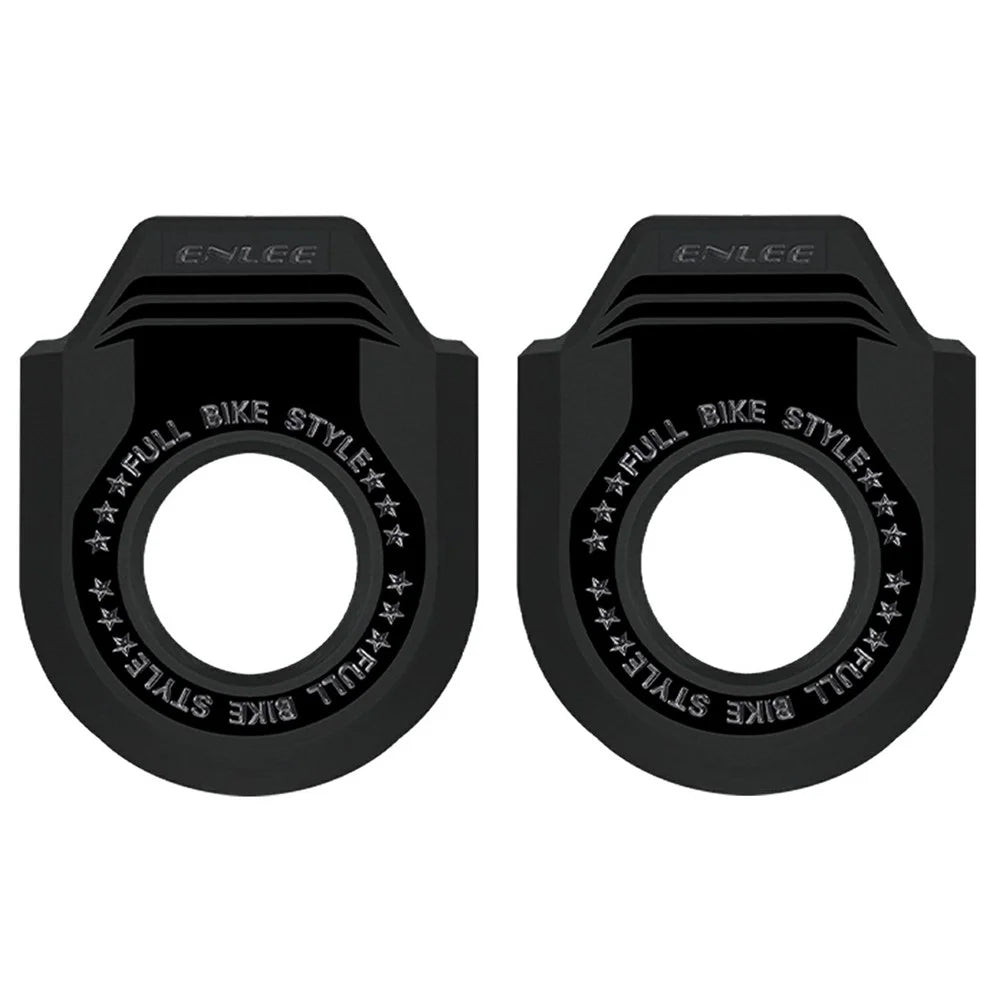 ENLEE 1Pair Bicycle Crank Arm Protectors TPU Crankset Covers Anti-Scratch Guards for Cycling - E930-A-Black - 1