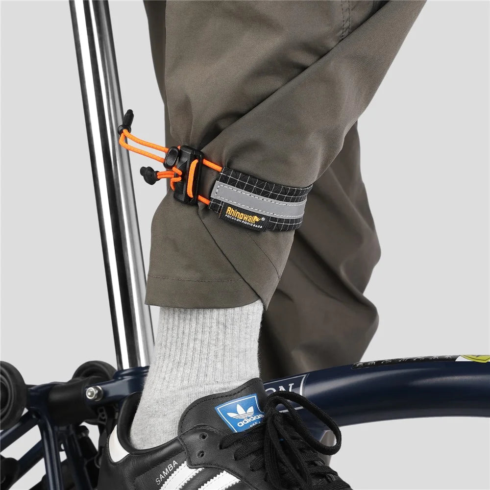RHINOWALK XM10201 1 Pair Magnetic Trouser Clip Reflective Leg Strap for Bicycle Cycling Night Safety Band - Orange - 3