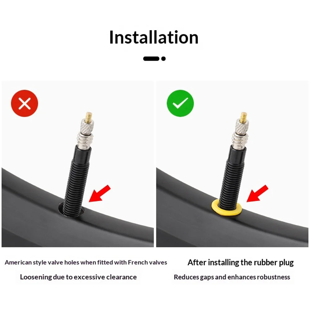 MUQZI Engineering Plastic Shrader to Presta Valve Stem Converter Rim Hole Adapter for Mountain Road Folding Bikes - Black - 5