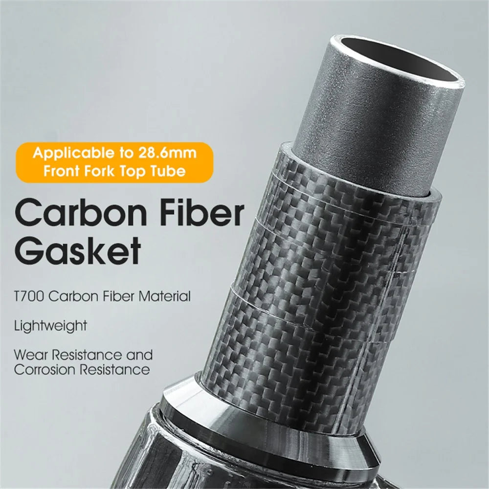 WEST BIKING 5mm Bicycle Stem Spacer Carbon Fiber Gasket MTB Bike Front Fork Spare Parts - 4