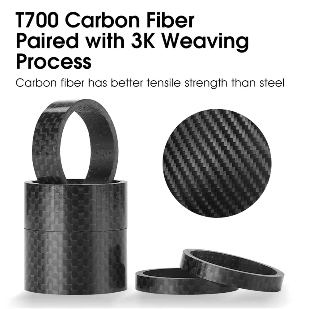 WEST BIKING 20mm Carbon Fiber Bicycle Stem Spacer Fork Gasket for MTB Bike - 5