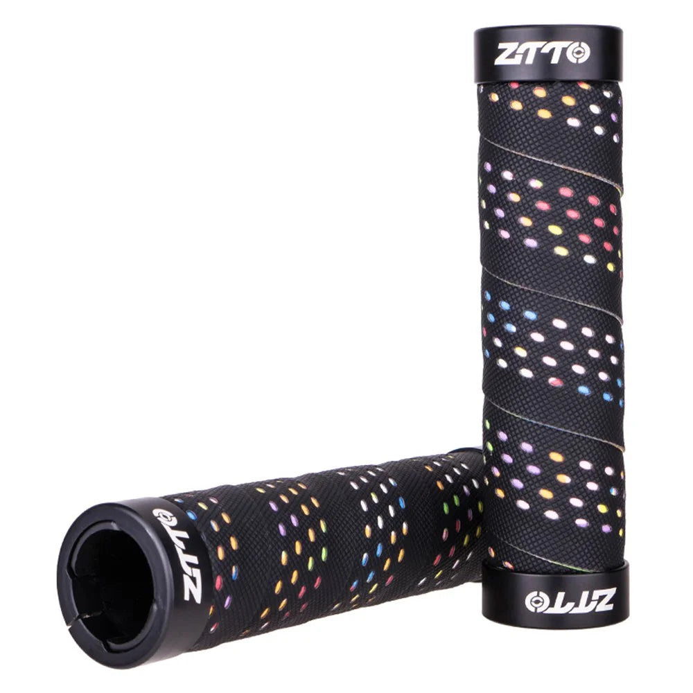 ZTTO AG115 Shockproof Bicycle Handle Bar Grips MTB Mountain Bike Handlebar Cover - Black+Multi-color - 1