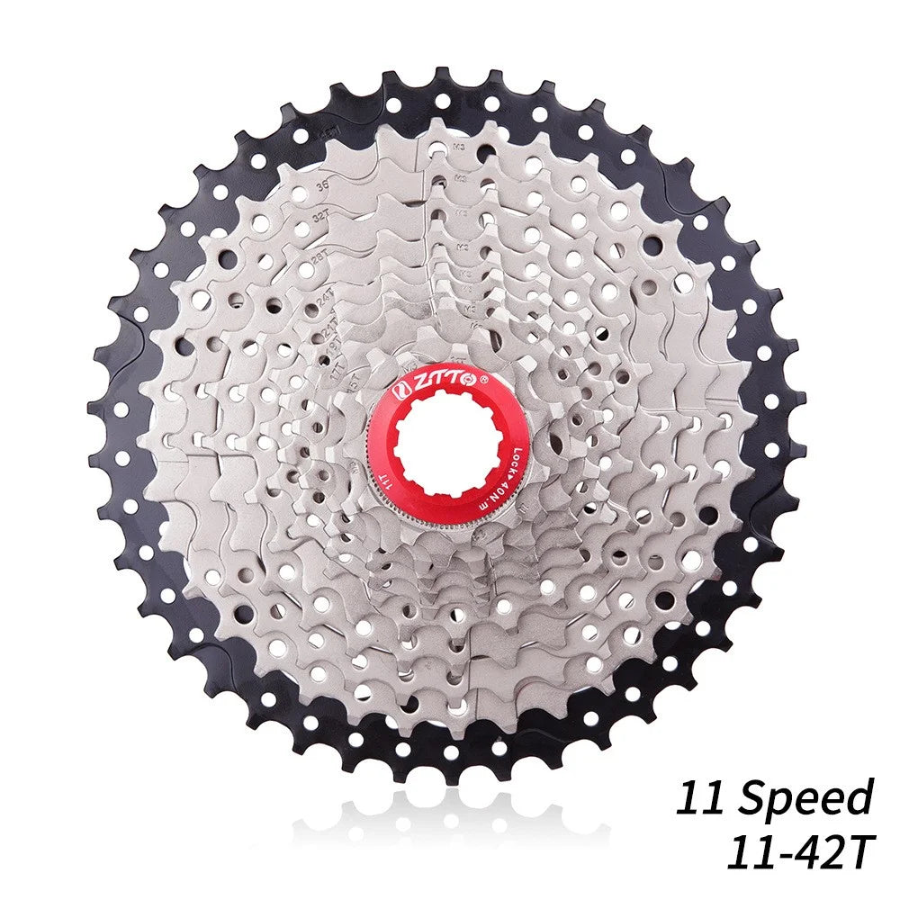 ZTTO 1142 Mountain Bike 11-42T Flywheel 11 Speed Bicycle Cassette Replacement Part - Black / Silver - 2