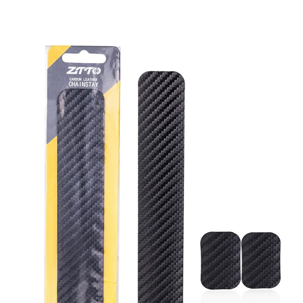 ZTTO 1 Set Bike Chainstay Protector Bicycle Chain Guard Pad Carbon Fiber Texture Protective Sticker - 1