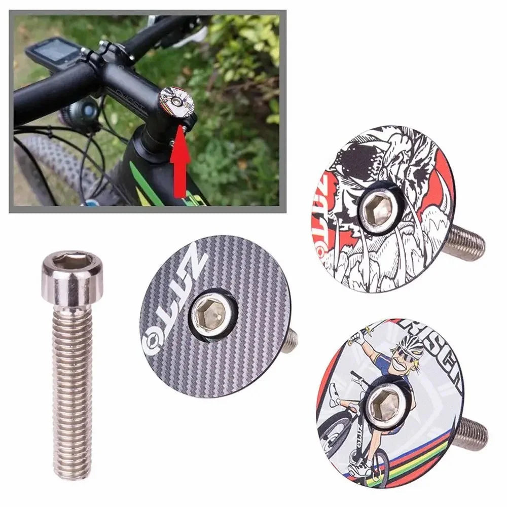 ZTTO 28.6mm Bike Front Fork Stem Top Caps Aluminum Alloy Bicycle Headset Top Covers with Bolts - Style A - 2