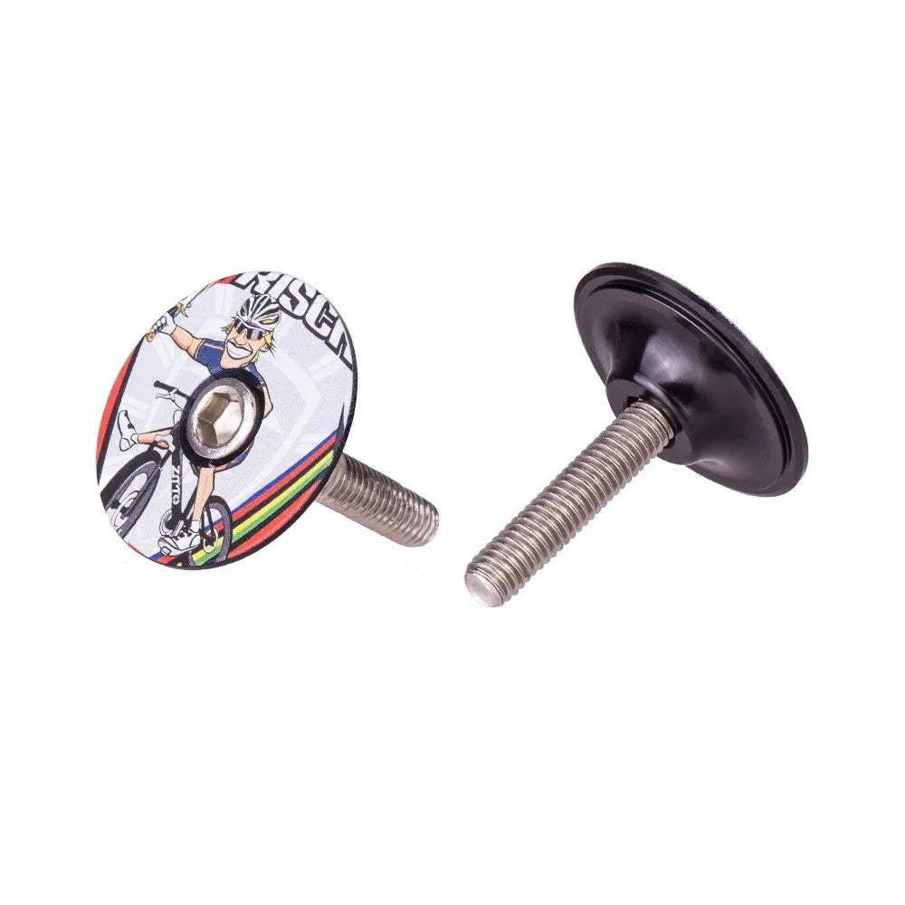 ZTTO 28.6mm Bike Front Fork Stem Top Caps Aluminum Alloy Bicycle Headset Top Covers with Bolts - Style A - 3