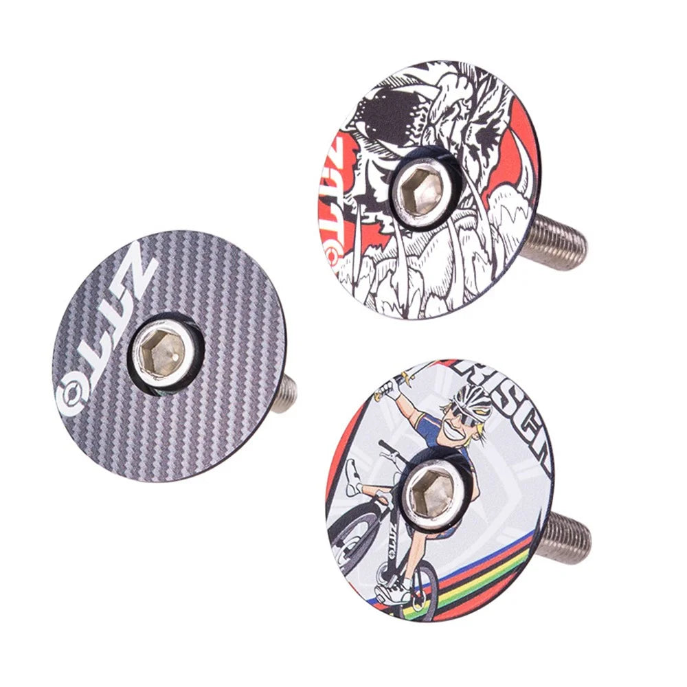 ZTTO 28.6mm Bike Front Fork Stem Top Caps Aluminum Alloy Bicycle Headset Top Covers with Bolts - Style A - 5
