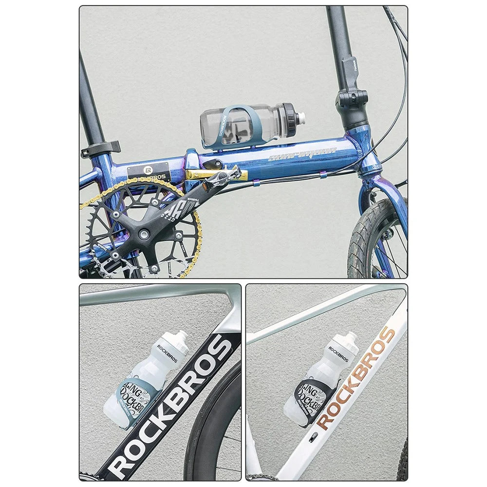 ROCKBROS 2022-11a MTB Bicycle Water Bottle Cage Aluminum Alloy Road Bike Bottle Holder Bracket - Black - 6