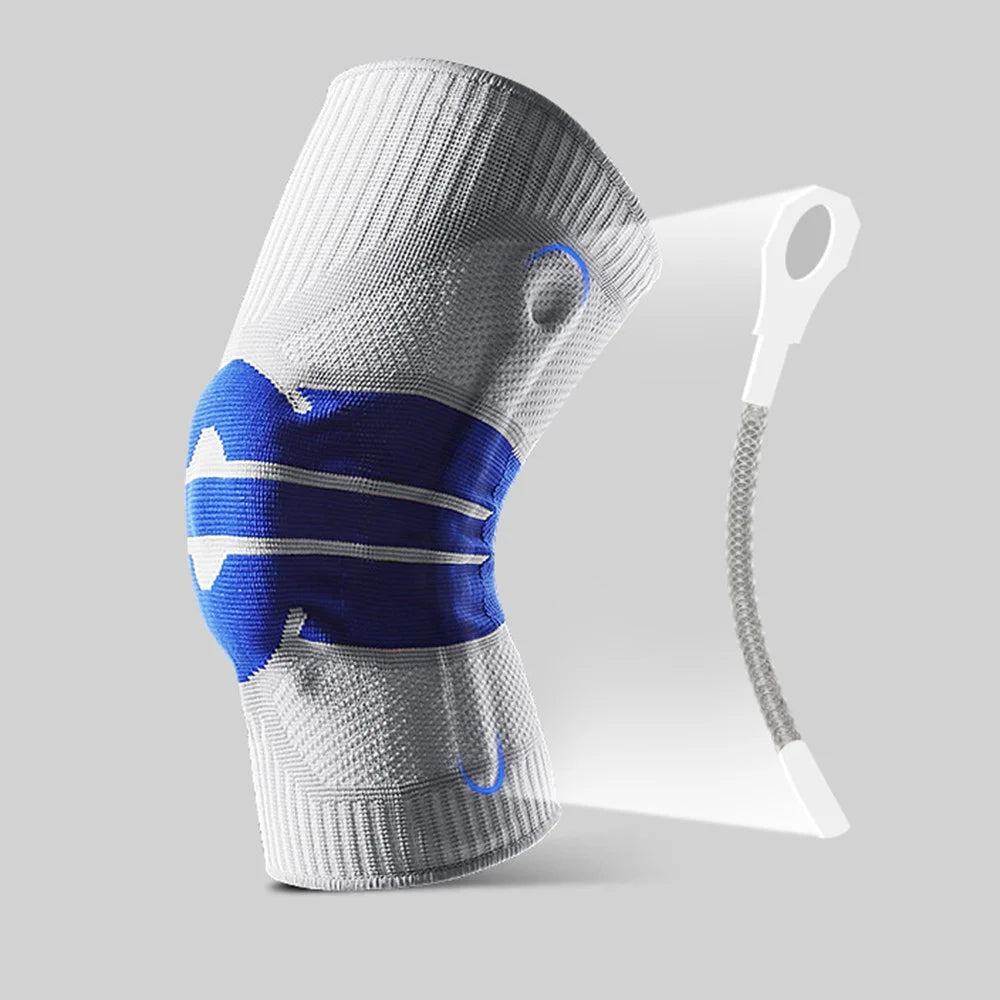KYNCILOR AB058 Breathable Knee Support Brace Silicone Kneecap for Running Riding Basketball 1/Pc Elastic Knitted Knee Protective Pads - Sapphire/L - 6