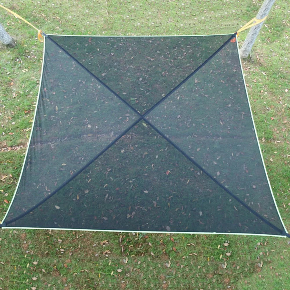 Camping Square Hammock Tree Hanging Bed, Unfolded Size: 4x4x4m - Black - 2