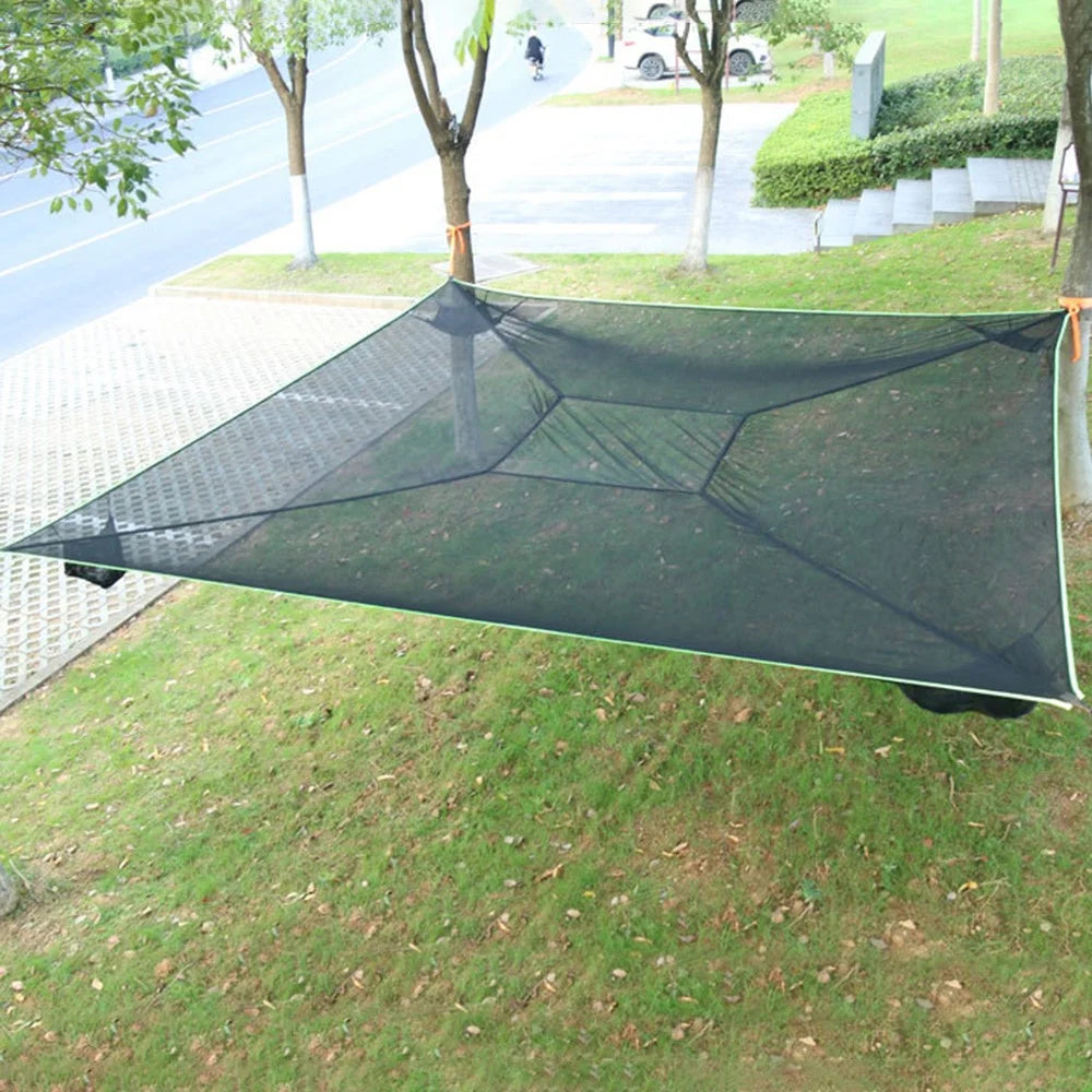 Camping Square Hammock Tree Hanging Bed, Unfolded Size: 4x4x4m - Black - 3
